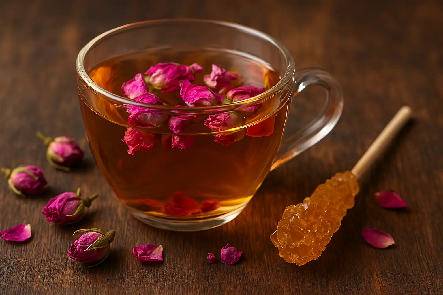 دمنوش گل محمدی با نبات